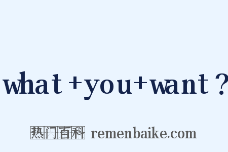 what you want?是什么意思的图片